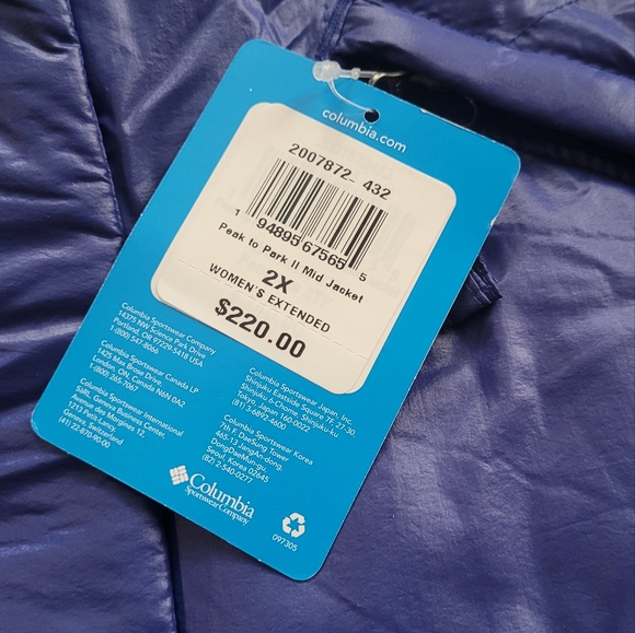 NWT Women's Columbia Peak to Park II Mid Jacket size 2X - Picture 3 of 4